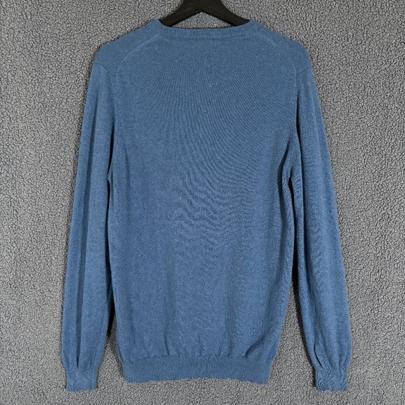 John Lewis Pure Cashmere Italy Made V Neck Sweater - Men's Size M - Blue - Picture 2 of 7